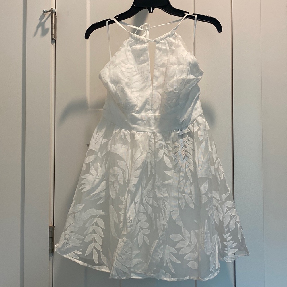 DO+BE White halter dress with smocked back